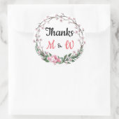 Aangepaste bloemige bedankjes ronde sticker (Tas)