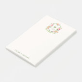 Aangepaste bloemige trouwtopteken met monogram Pos Post-it® Notes (Schuin)