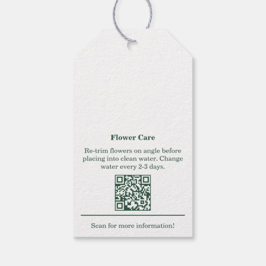 🌸Aangepaste Bloemist Logo en QR Code Bloemverzorg Cadeaulabel (Achterkant)
