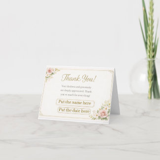 Aangepaste bloemkaart bedanken | Elegant Bedankkaart