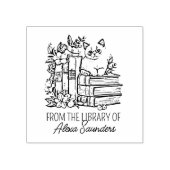 Aangepaste bloemkat 	rubberstempel (Afrduk)