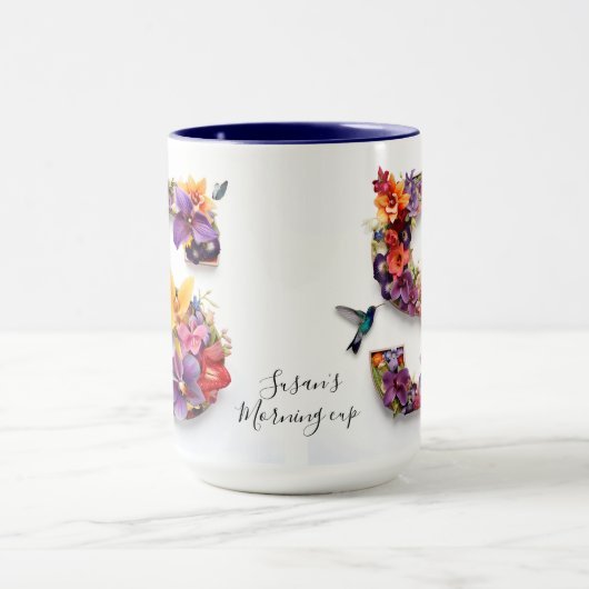 Aangepaste bloemletter S Mok (Midden)