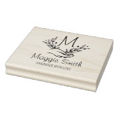 Aangepaste Bloemmonogram, Handgemaakt Groot Rubberstempel (Stempel)