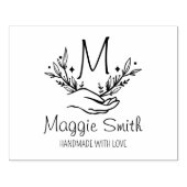 Aangepaste Bloemmonogram, Handgemaakt Groot Rubberstempel (Afrduk)