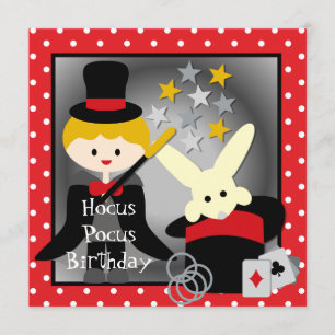 Aangepaste blond Boy Hocus Pocus Birthday Invites Kaart