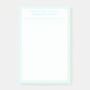 Aangepaste Blue Dot Grid Wedding Plan Planner Post-it® Notes