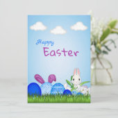Aangepaste Blue Easter Eggs Holiday Kaart (Staand voorkant)