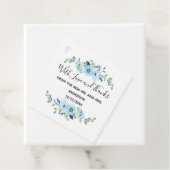 Aangepaste Blue Floral Wedding Bedankjes Labels (In situ)