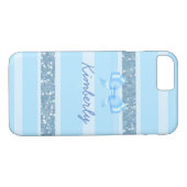 Aangepaste Blue Glitter-telefoondraagtas Case-Mate iPhone Case (Achterkant (Horizontaal))