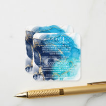 Aangepaste Blue Gold Alcohol Ink Details