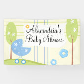 Aangepaste Blue Green Boy Baby shower Banner (Horizontaal)