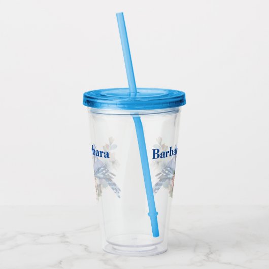 Aangepaste Blue Jay Acryl Drinkbeker (Links)