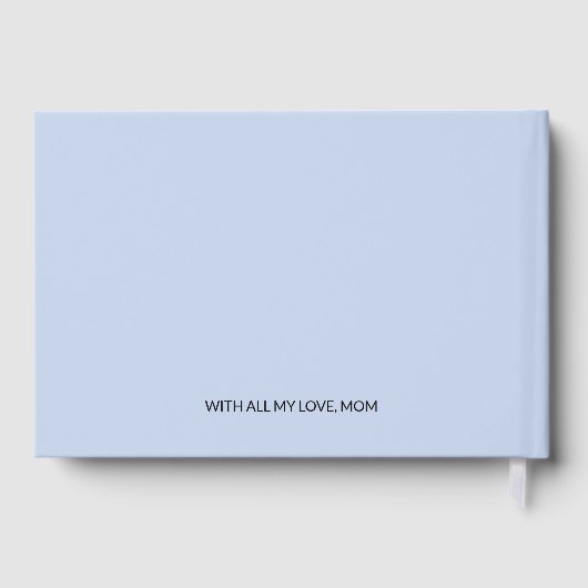 Aangepaste Blue Keepsake Script Baby Boek voor Moe (Achterkant)