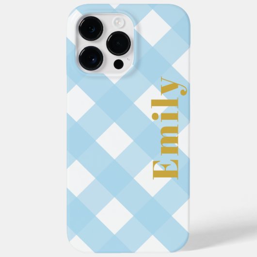 Aangepaste Blue Modern Check iPhone Case (Achterkant)