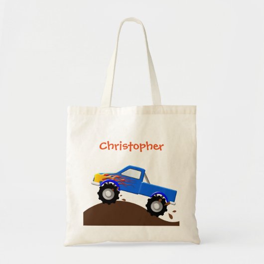 Aangepaste Blue Monster Truck Bag Tote Bag (Voorkant)