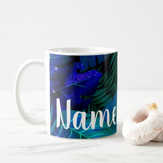 Aangepaste Blue Rainforest Design Coffee Mok Cup (Met donut)