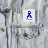 Aangepaste Blue Ribbon Colon Cancer Awareness Vierkante Button 5,1 Cm (In situ)