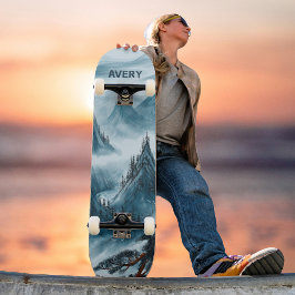 Aangepaste Blue Rolling Mountains Landscape Natuur Skateboard