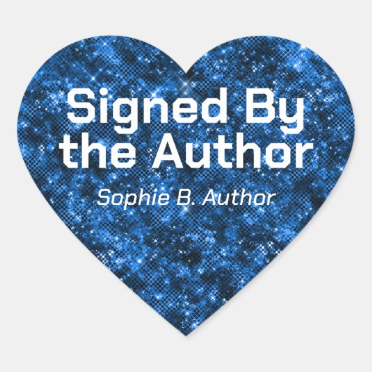 Aangepaste Blue Starry Sci-Fi Auteur Handtekening Hart Sticker (Voorkant)