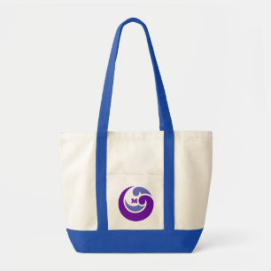 Aangepaste Blue Wave Logo Shopping Tote Bag