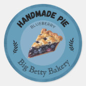 Aangepaste Blueberry Pie-labels | Gepersonaliseerd Ronde Sticker (Voorkant)