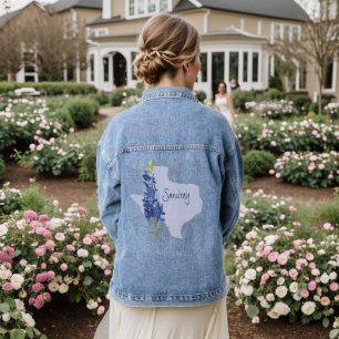 Aangepaste Bluebonnet Texas Denim Jacket