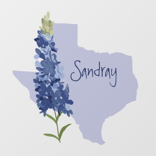 Aangepaste Bluebonnet Texas Raamsticker (Vel)