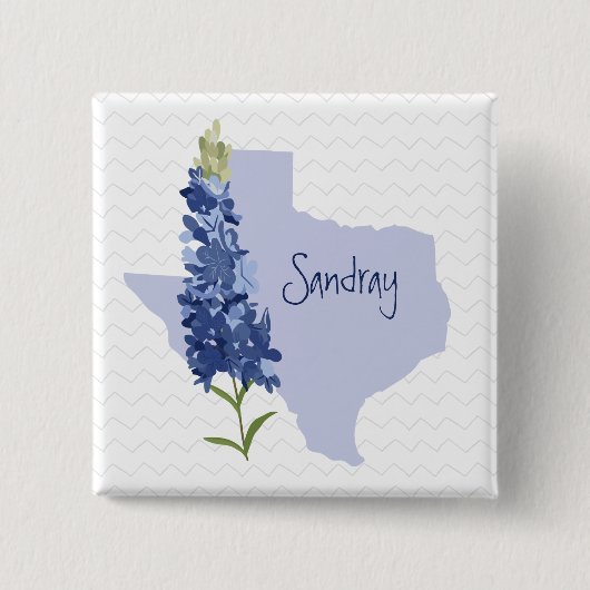 Aangepaste Bluebonnet Texas Vierkante Button 5,1 Cm (Voorkant)