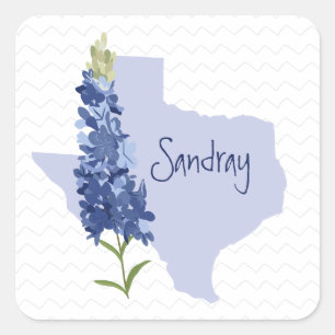 Aangepaste Bluebonnet Texas Vierkante Sticker