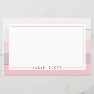 Aangepaste Blush Lavender Striped Stationery
