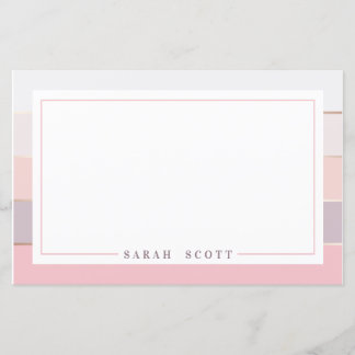 Aangepaste Blush Lavender Striped Stationery