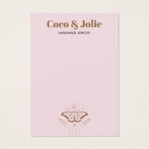 Aangepaste Blush Pink Boho Logo oorring Display Ka Visitekaartje