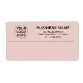 Aangepaste Blush Pink Business Logo Verzending Etiket (Voorkant)