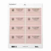Aangepaste Blush Pink Business Logo Verzending Etiket (Full Sheet)