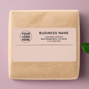 Aangepaste Blush Pink Business Logo Verzending Etiket