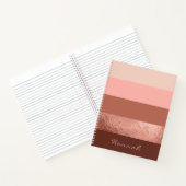 Aangepaste Blush Roos Gold Wide Chic Stripes Notitieboek (Binnen)