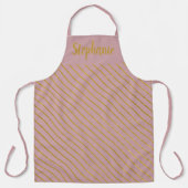 Aangepaste Blush roze en diagonaal goud Schort (Voorkant)