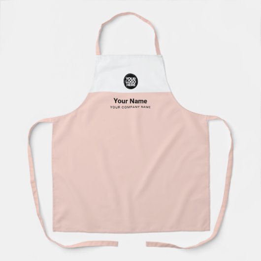 Aangepaste blush roze Logo Schort (Voorkant)