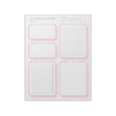 Aangepaste Blush Roze Minimalistische Ongedateerde Notitieblok (Gedraaid)