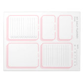 Aangepaste Blush Roze Minimalistische Ongedateerde Notitieblok (Voorkant)