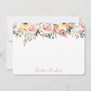 Aangepaste Blush roze moderne Waterverf Notitiekaartje