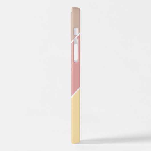 Aangepaste Blush Roze Peach Oranje gele strepen iPhone Hoesje (Linkerkant)