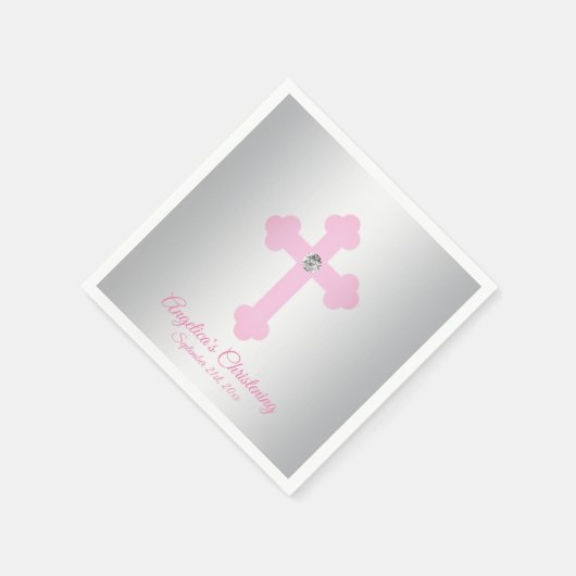 Aangepaste Blush Roze Rose MEISJE DOOP DOOP Servetten (Hoek)