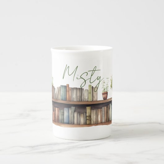 Aangepaste boekenplank Bone China Mok (Voorkant)