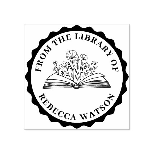 AANGEPASTE BOEKENSTEMPEL 	RUBBERSTEMPEL (Afrduk)