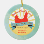 Aangepaste boerderij naam gevogelte Kerst ornament (Voorkant)