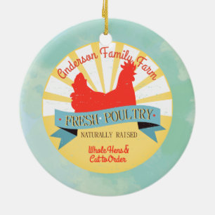 Aangepaste boerderij naam gevogelte Kerst ornament