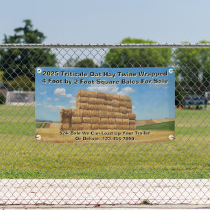Aangepaste boerderij vierkante baal hooi te koop spandoek