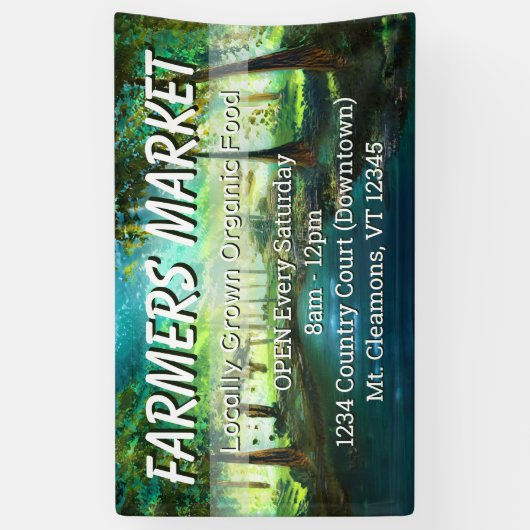 Aangepaste boerenmarkt Landschapsbanner Spandoek (Verticaal)
