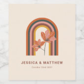 Aangepaste Boheemse Herfst Terracotta Bloemenbruil Wijn Etiket (Enkel label)